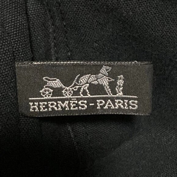 Auth HERMES Sac Deauville Tote MM - Black Canvas None Tote Bag - Picture 8 of 9